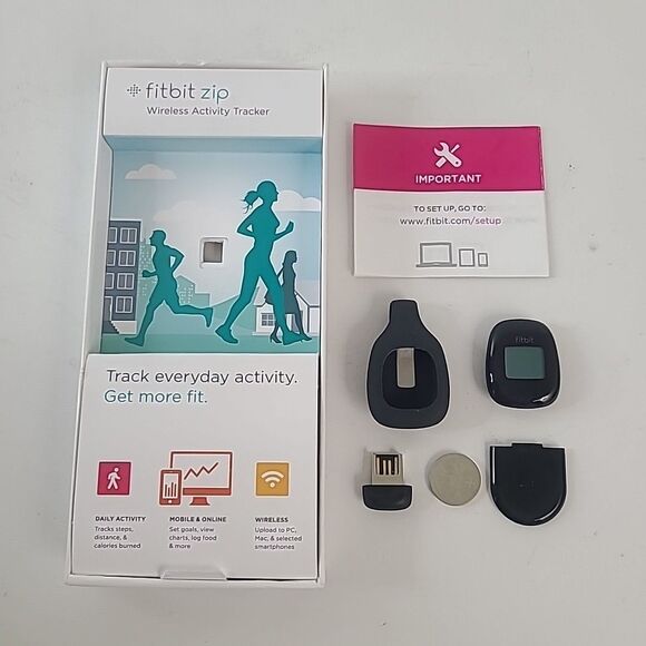 Fitbit Zip Wireless Activity Tracker Black FB301 WORK TESTED New Battery - Picture 1 of 11